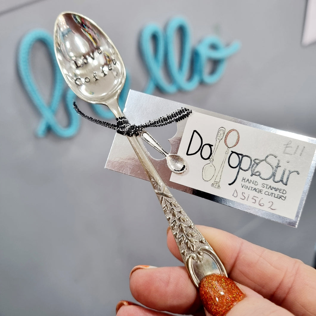 Love Coffee - stamped teaspoon - Dollop and Stir