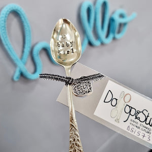 Baby girl - stamped teaspoon - Dollop and Stir