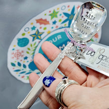 Load image into Gallery viewer, Life happens... Gin helps - stamped spoon - Dollop and Stir
