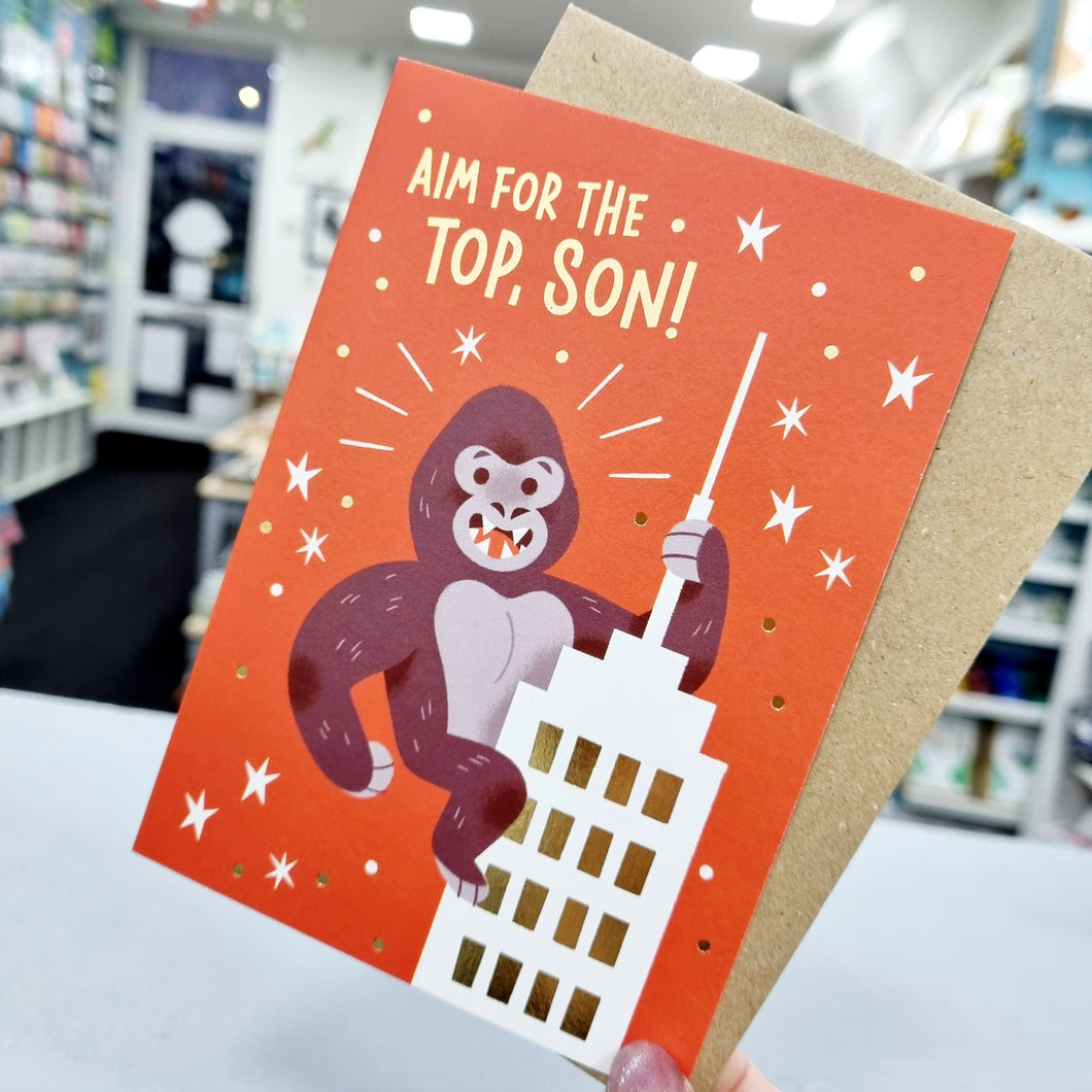 Aim for the top Son - Greetings Card - OHHDeer