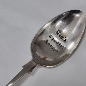 Mum's Special Recipe - stamped spoon - Dollop and Stir