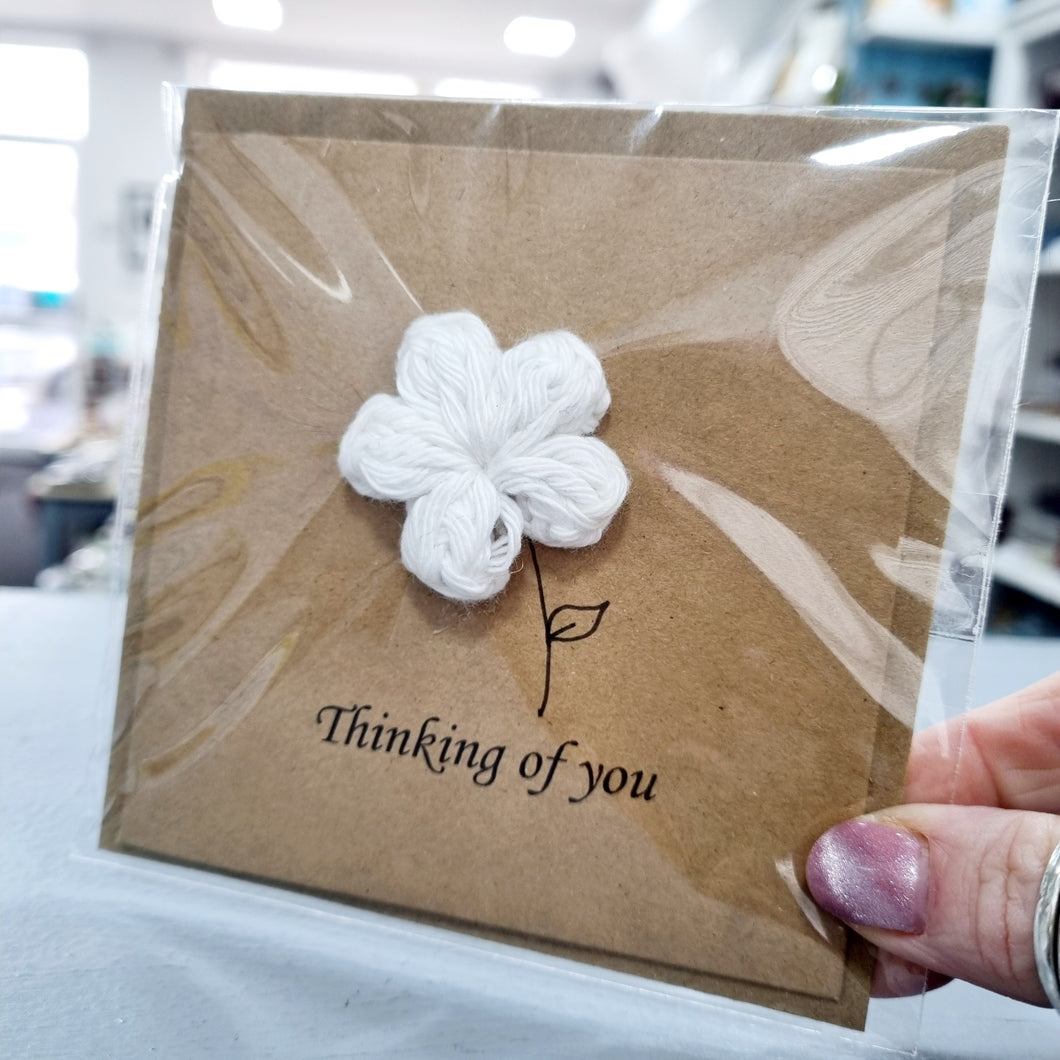 Crochet Greetings Card - Thinking of You - Crochet Flower - Best Efforts