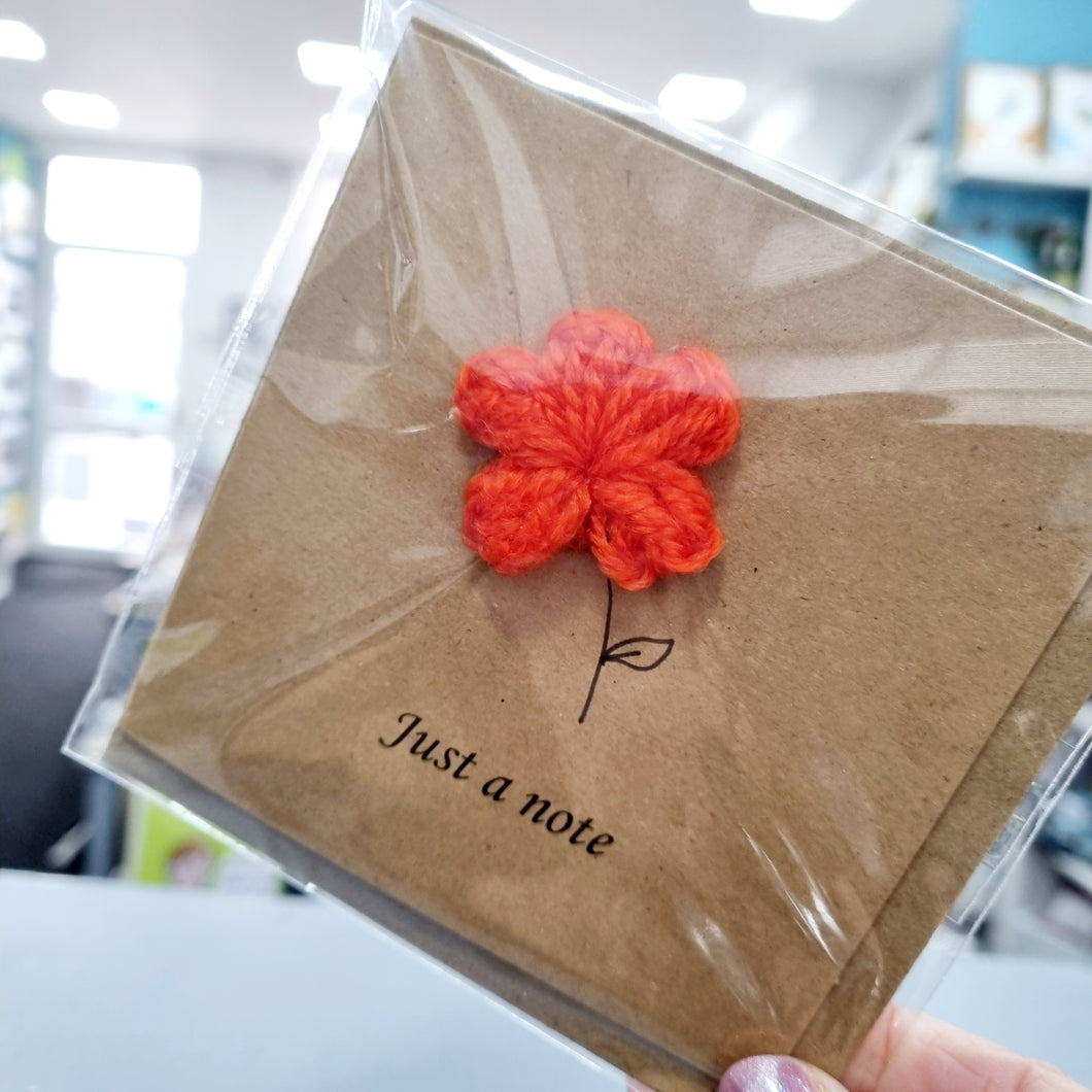 Crochet Greetings Card - Just a Note - Crochet Flower - Best Efforts