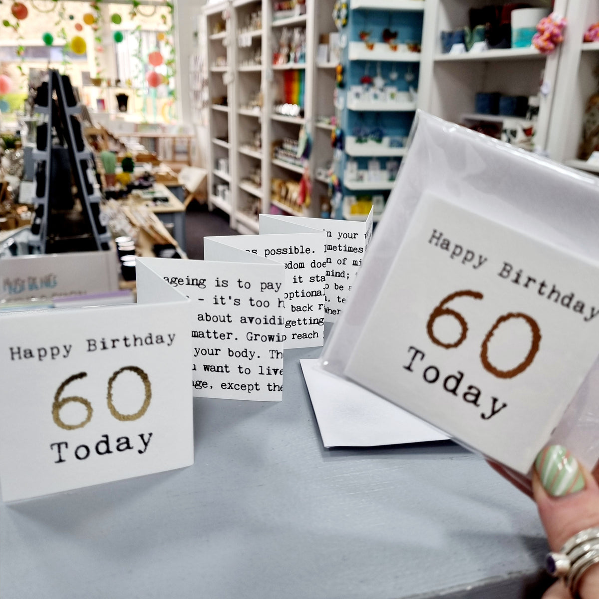 60th Birthday Card - Mini Concertina Fold-Out Banner - Coulson Macleod ...