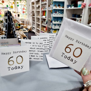 60th Birthday Card - Mini Concertina Fold-Out Banner - Coulson Macleod