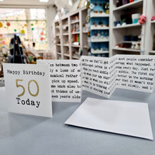 Load image into Gallery viewer, 50th Birthday Card - Mini Concertina Fold-Out Banner - Coulson Macleod
