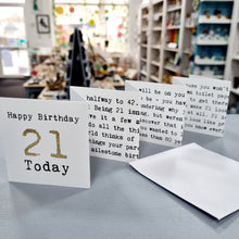 Load image into Gallery viewer, 21st Birthday Card - Mini Concertina Fold-Out Banner - Coulson Macleod
