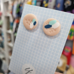 Abstract Stud Statement Earrings - Polymer clay - Laura Fernandez Designs