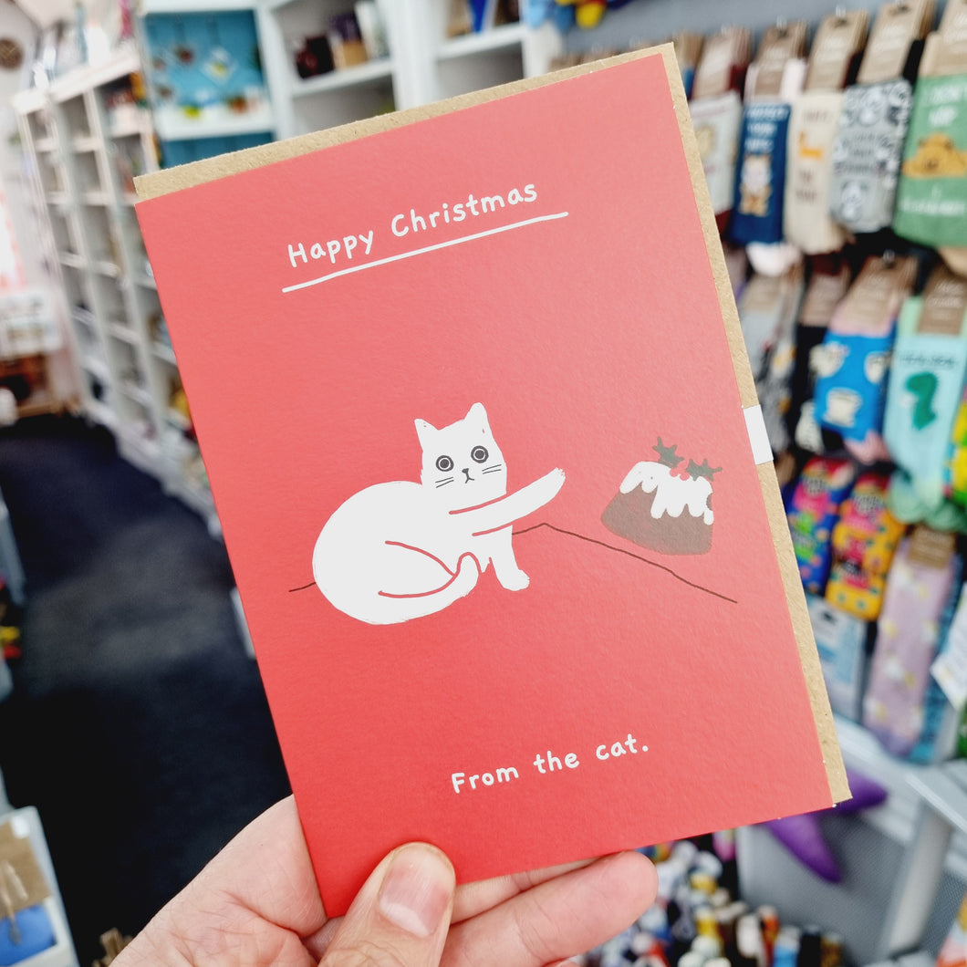 Happy Christmas From The Cat - Cat Christmas Greetings - OHHDeer