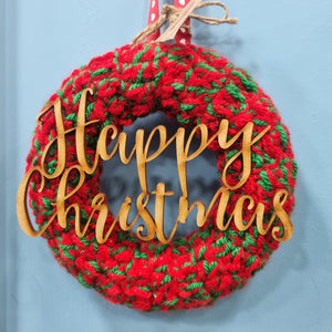 Festive Crochet Wreath - Happy Christmas - Best Efforts