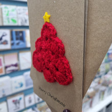 Load image into Gallery viewer, Crochet Christmas Card - Red Chistmas Tree  - Best Efforts
