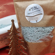 Load image into Gallery viewer, Merry Grinchmas! Festive Bath Fizz - Little Shop of Lathers - handmade bath treat - Christmas Pampering
