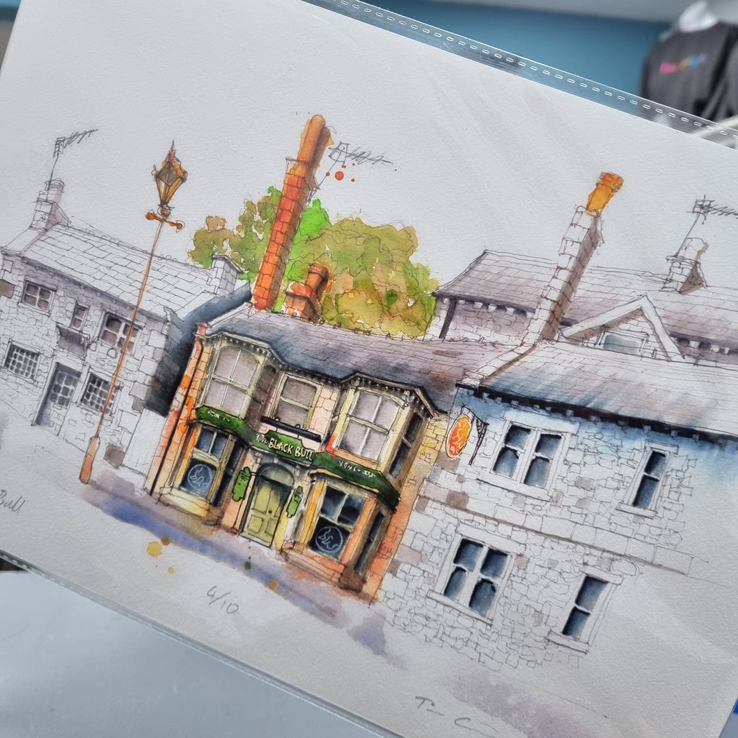 The Black Bull, Horsforth Town Street - Yorkshire Art - Tim Gomersall Art & Illustration