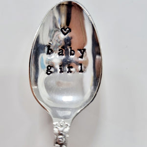 Baby girl - stamped teaspoon - Dollop and Stir