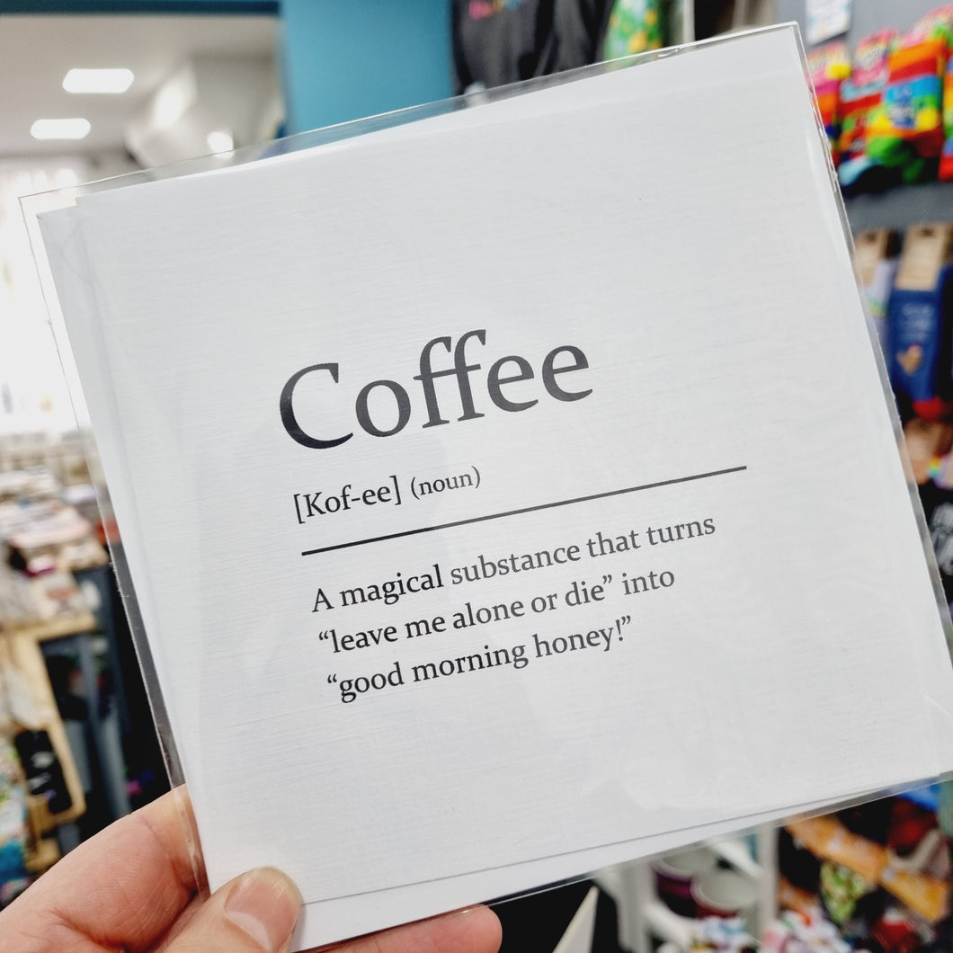 Sarcastic Dictionary Definition Card - Coffee - The Crafty Little Fox