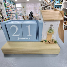 Load image into Gallery viewer, Perpetual Calendar with Wooden Cottage - Three colours to choose - Tina&#39;s Lovely Creations
