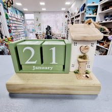 Load image into Gallery viewer, Perpetual Calendar with Wooden Cottage - Three colours to choose - Tina&#39;s Lovely Creations
