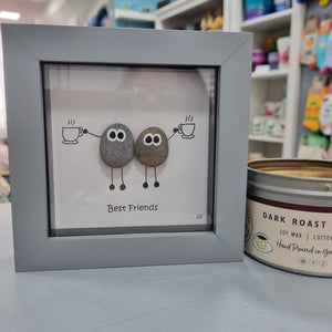 Best Friends (Tea/Coffee) - Pebble Art Frame - Pebbled19