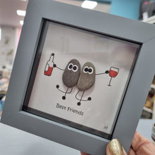 Load image into Gallery viewer, Best Friends (Red Wine) - Pebble Art Frame - Pebbled19
