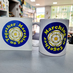Mug - Marching On Together - Leeds United Mug - Fred & Bo - Yorkshire Gifts - LUFC