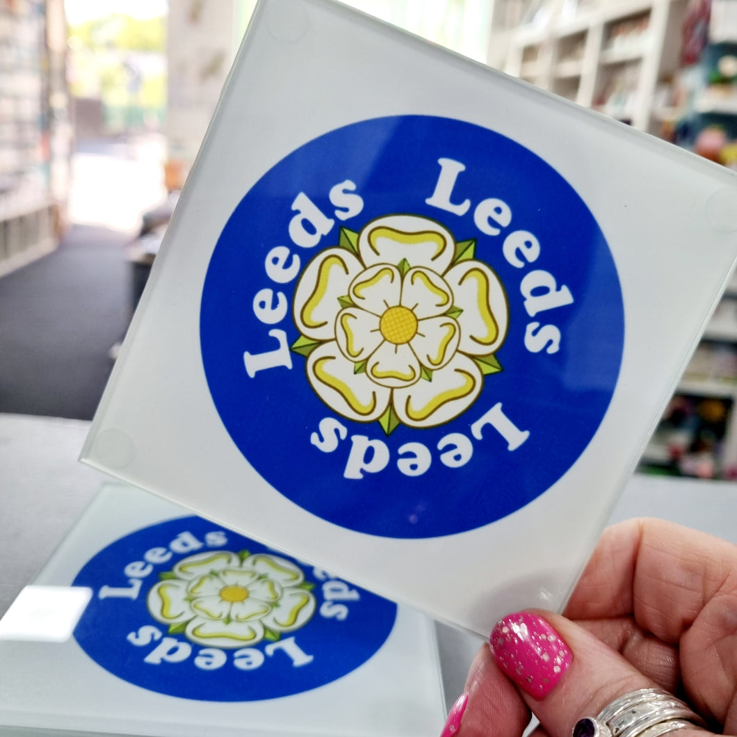 Coaster - Leeds Leeds Leeds Glass Coaster - Fred & Bo - LUFC