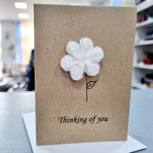 Load image into Gallery viewer, Crochet Greetings Card - Thinking of You - Crochet Flower - Best Efforts
