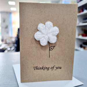 Crochet Greetings Card - Thinking of You - Crochet Flower - Best Efforts
