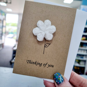 Crochet Greetings Card - Thinking of You - Crochet Flower - Best Efforts