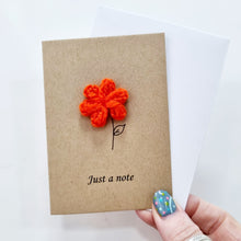 Load image into Gallery viewer, Crochet Greetings Card - Just a Note - Crochet Flower - Best Efforts
