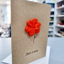 Load image into Gallery viewer, Crochet Greetings Card - Just a Note - Crochet Flower - Best Efforts
