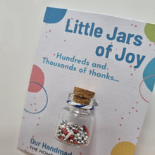 Load image into Gallery viewer, Little Jars of Joy - Hundreds and Thousands of Thanks - Mini keepsake - Thank you gift
