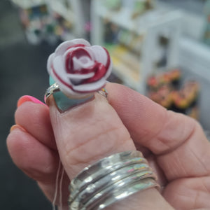 Paper Rose Flower Ring - Adjustable - Lots of Colours - Turn the Page Design
