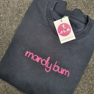 Embroidered Sweater - Navy - Mardy Bum - Jordan LovellA