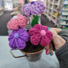 Load image into Gallery viewer, Crochet Flower Bouquet in Metal Bucket - Lots of colours - Best Efforts
