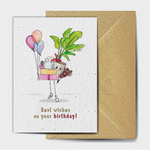 Load image into Gallery viewer, Wildflower Seed Paper Plantable Greetings Card - Best Wishes on your Birthday - The Seed Card Company
