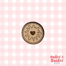 Load image into Gallery viewer, Wooden Pin - Jammie Dodger Wooden Pin Badge - Oodles &amp; Doodles

