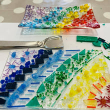 Load image into Gallery viewer, Make at Home Fused Glass Kit - Rainbow Soap Dish - DIY kit - Twice Fired
