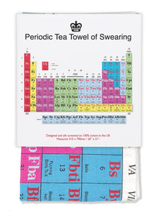 Tea Towel - The Periodic Table of Swearing - Brainbox Candy - Sweary Stuff