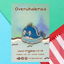 Load image into Gallery viewer, Overwhalemed Glittery Whale Enamel Pin - Overwhelmed - Chronic Illness - Innabox
