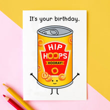 Load image into Gallery viewer, Greetings Card - Funny Spaghetti Hoops Birthday Card - Food Puns - Of Life &amp; Lemons
