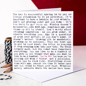 80th Birthday Card - Funny Ageing Quotes - You're 80! Greetings Card - Coulson Macleod