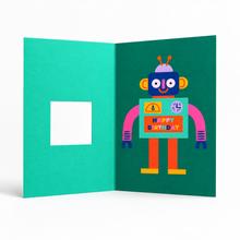 Load image into Gallery viewer, Greetings Card - Robot Birthday Card - Die Cut - Rumble Cards
