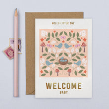 Load image into Gallery viewer, Greetings Card - Hello Little One - Welcome New Baby Card - Mifkins
