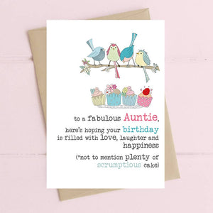 Auntie - Birthday Filled With Cake - Greetings Card - Dandelion Stationery