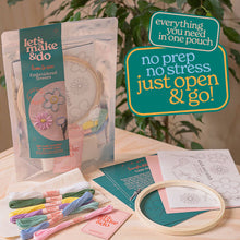 Load image into Gallery viewer, Craft Kit - Learn To Sew Your Own Embroidered Flowers Craft Kit - Beginners Sewing Kit - Let's Make &amp; Do

