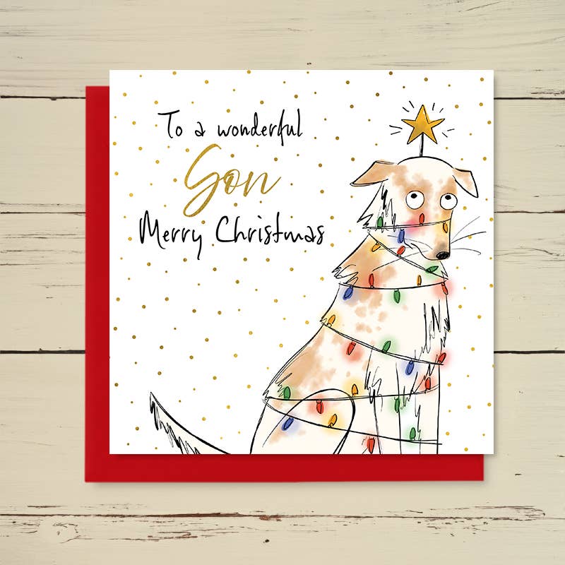 Family Christmas Card - To A Wonderful Son - Dandelion Stationery