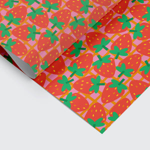Strawberry Gift Wrap - Studio Boketto