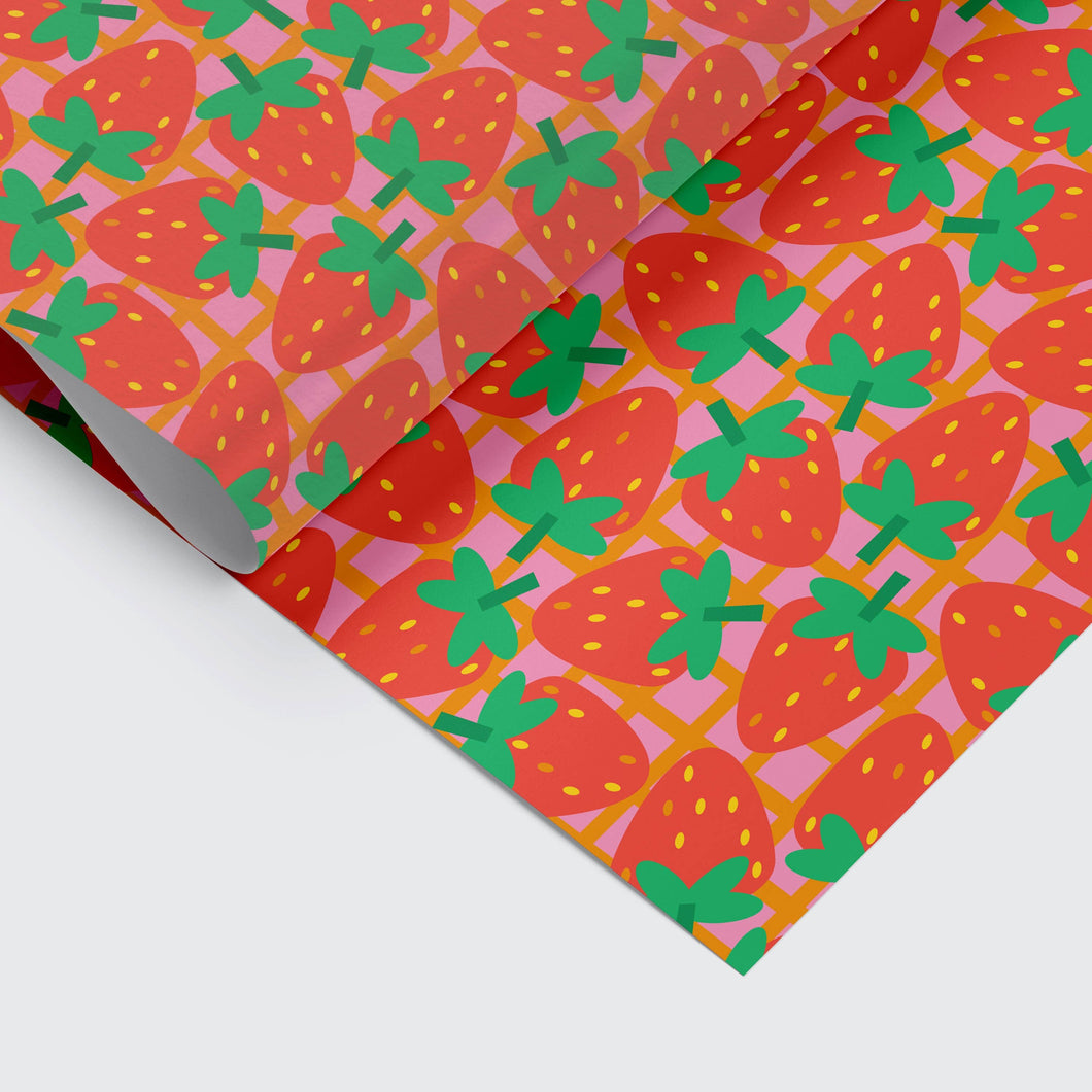 Strawberry Gift Wrap - Studio Boketto