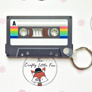 Retro Cassette Keyrings - Acrylic Keyring - The Crafty Little Fox