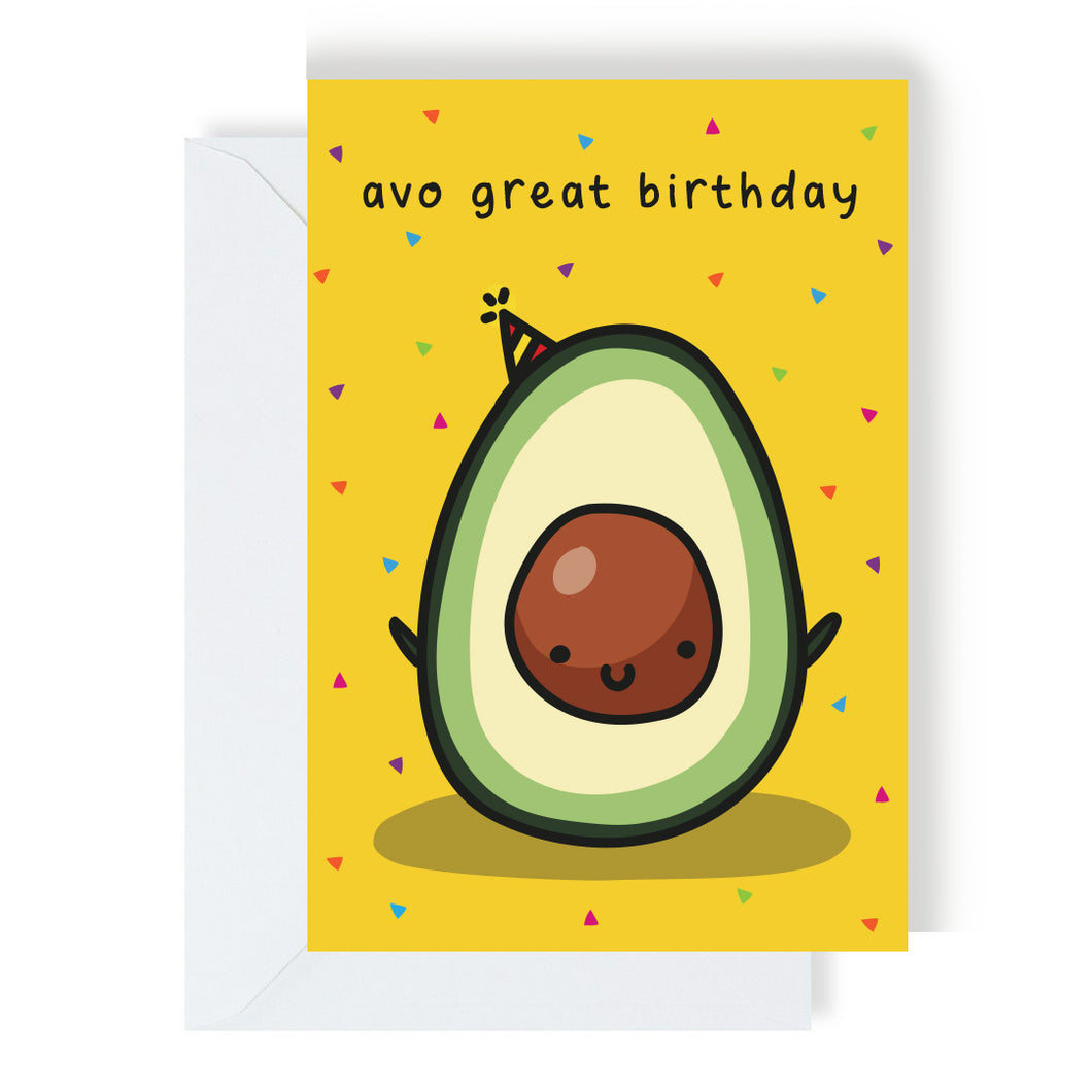 Greetings Card - Avo great birthday - Avocado Puns - The Playful Indian